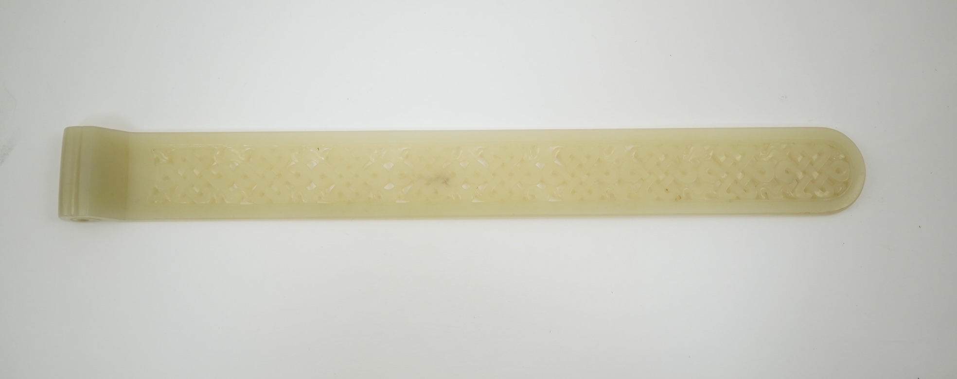 A Chinese pale celadon jade scroll weight